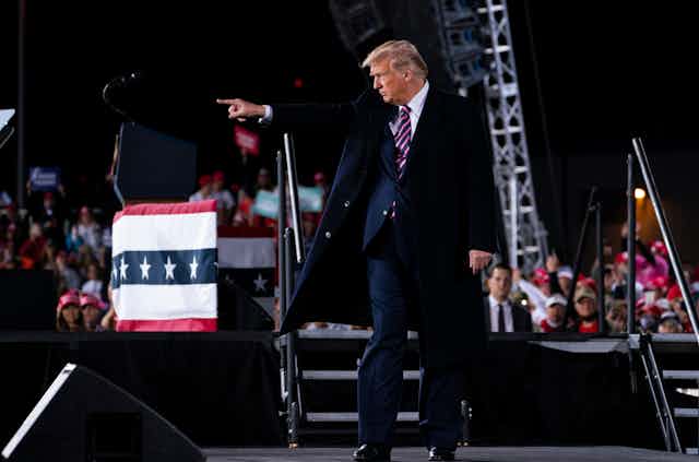 President Donald Trump at a campaign rally.