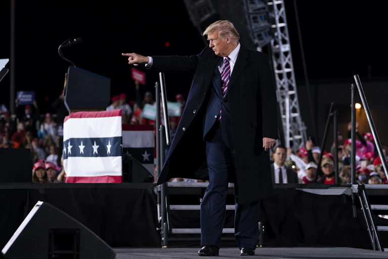 President Donald Trump at a campaign rally.