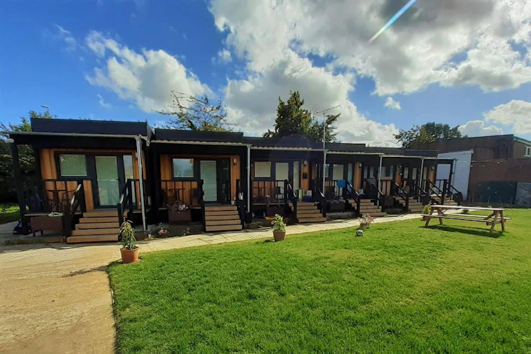 Row of small modular houses