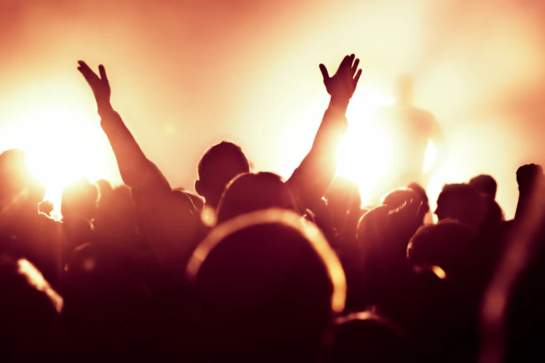 Photo of a crowd at a concert.