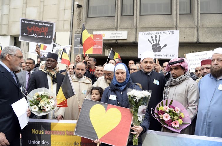 L’imam de Molenbeek cheik Mohamed Toujgani et des habitants de Molenbeek et Bruxelles après les attentats avril 2016