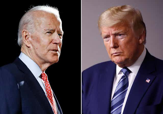 Joe Biden and Donald Trump in side-by-side photos