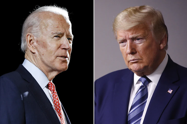 Joe Biden and Donald Trump in side-by-side photos