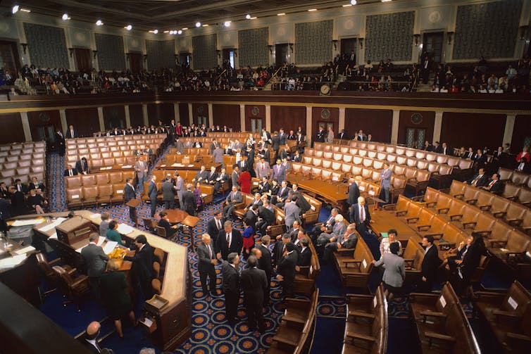 The floor of the U.S. House of Representatives in 1993.