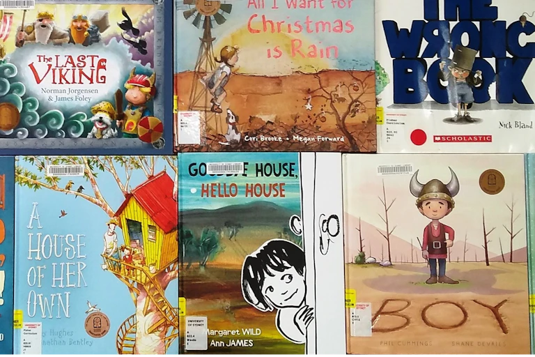 Front pages of CBCA Book of the Year Early Childhood shortlisted books across the years.