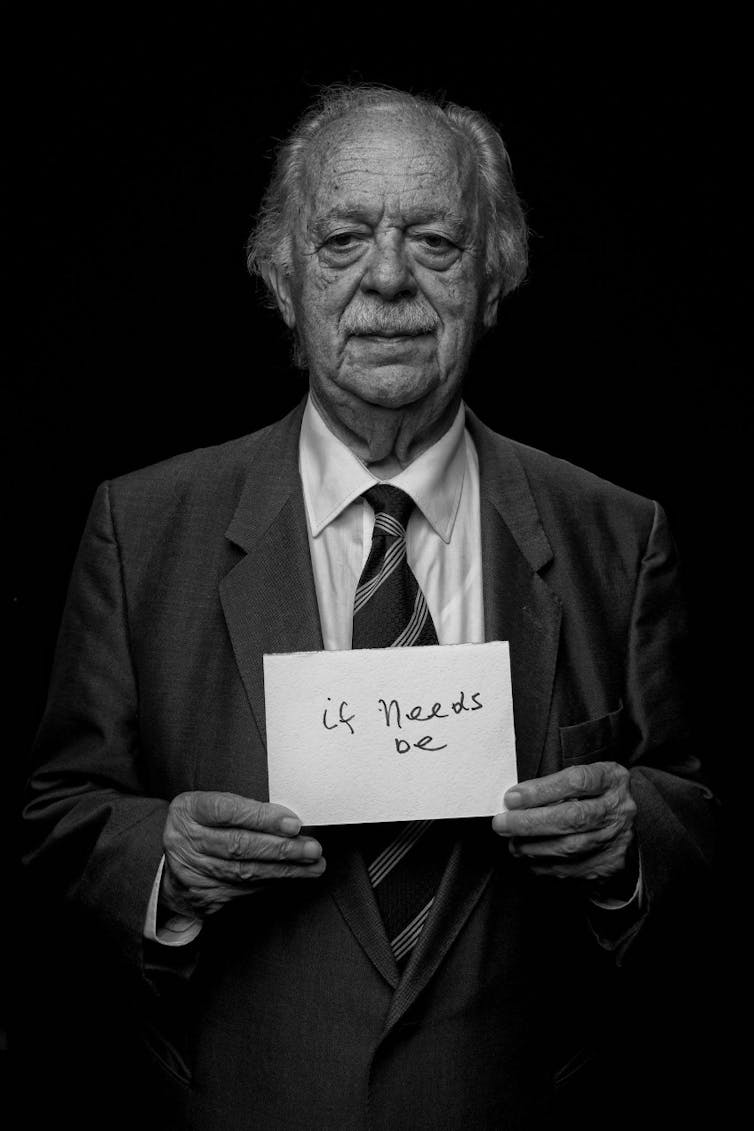 George Bizos posing