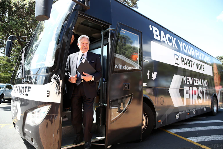 man stepping off bus