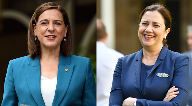Queensland LNP opposition leader Deb Frecklington and incumbent ALP Premier Annastacia Palaszczuk