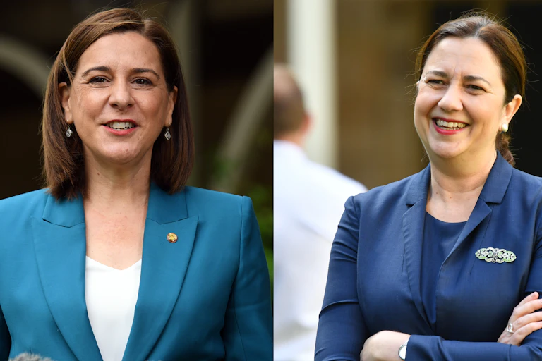 Queensland LNP opposition leader Deb Frecklington and incumbent ALP Premier Annastacia Palaszczuk