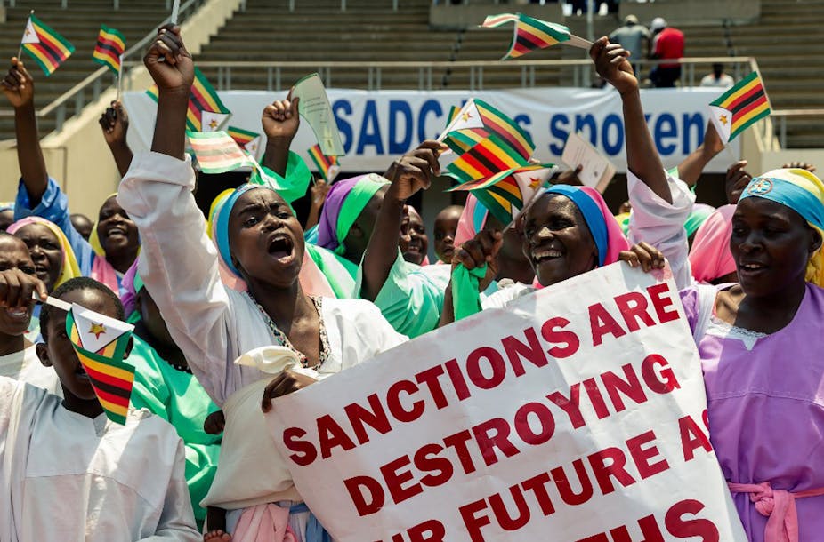 Demonstrators in Zimbabwe