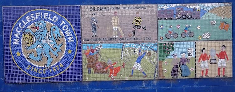 Mosaic at Macclesfield's Moss Rose stadium.