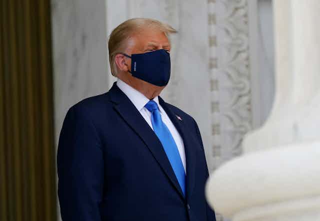 Trump wearing a mask