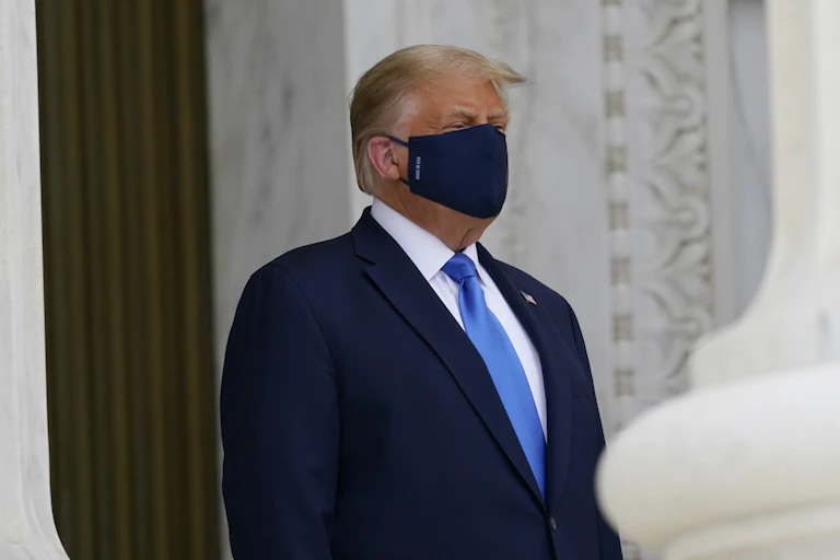 Trump wearing a mask