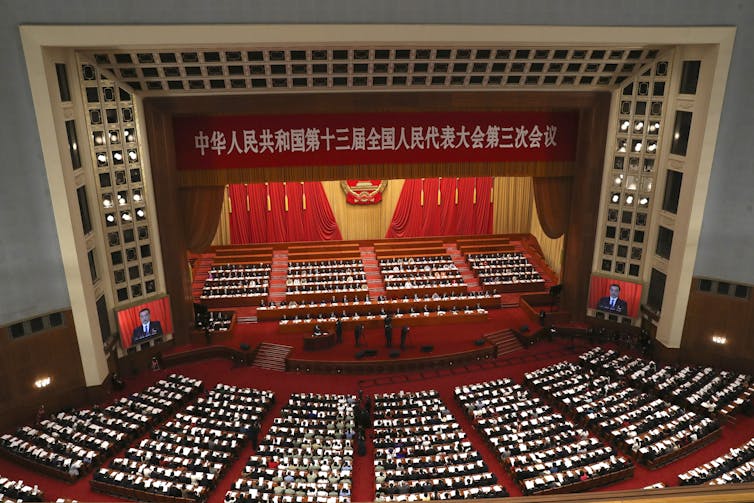El Gran Salón del Pueblo en Beijing donde se reunió el Congreso Nacional de China.