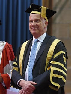 University vice chancellor in academic gown