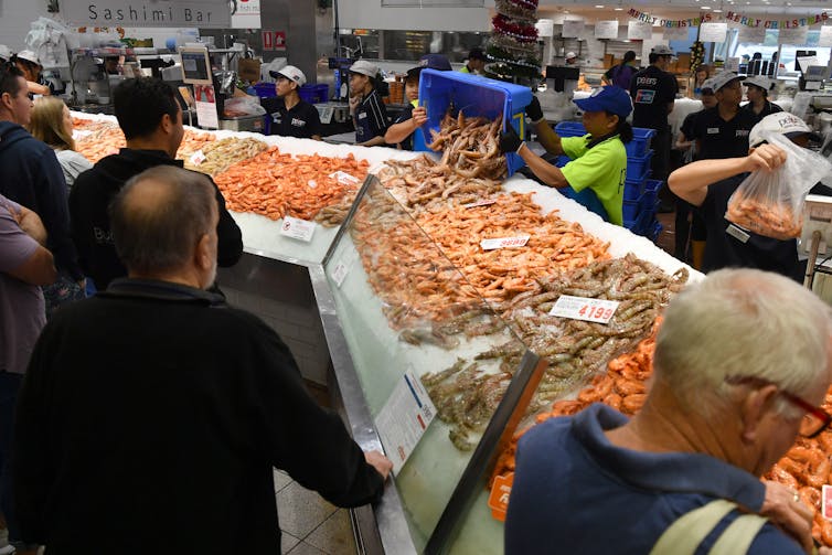 A seafood market in Sydney
