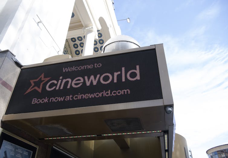 Cineworld sign, Leicester Square, London
