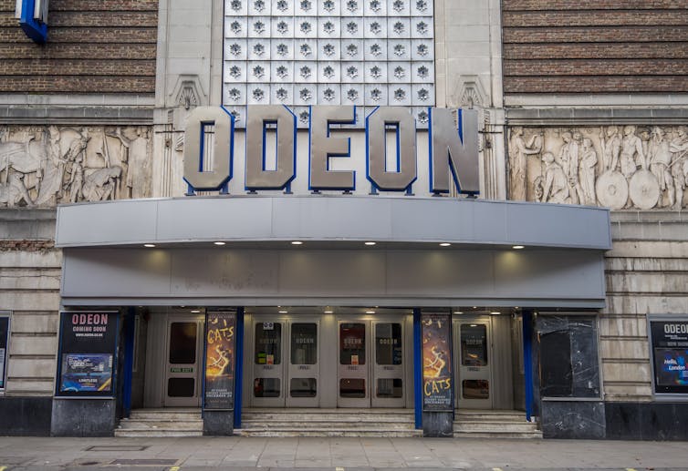 Outside of a Odeon cinema.