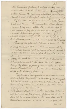 The manuscript records first discussing the proposed Electoral College
