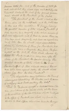 The manuscript records first discussing the proposed Electoral College
