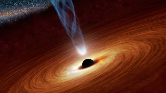 Black hole surrounded by swirl of matter