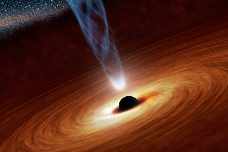 Black hole surrounded by swirl of matter