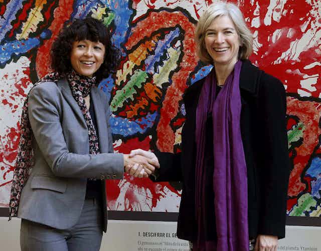 Picture of Emmanuelle Charpentier and Jennifer Doudna.