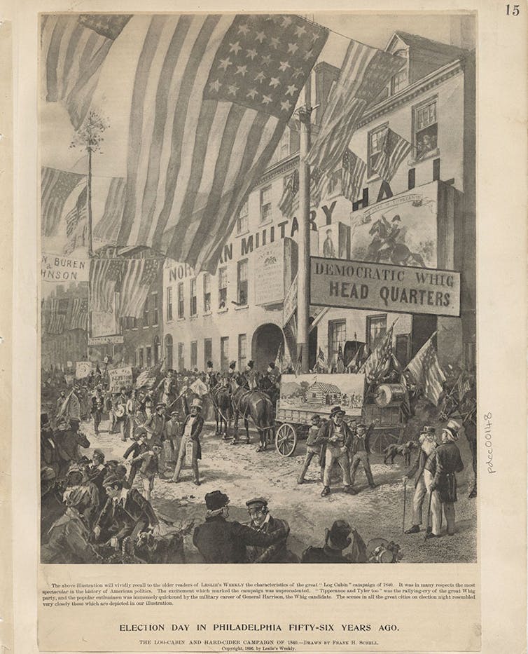Crowd on Election Day in Philadelphia in 1840.