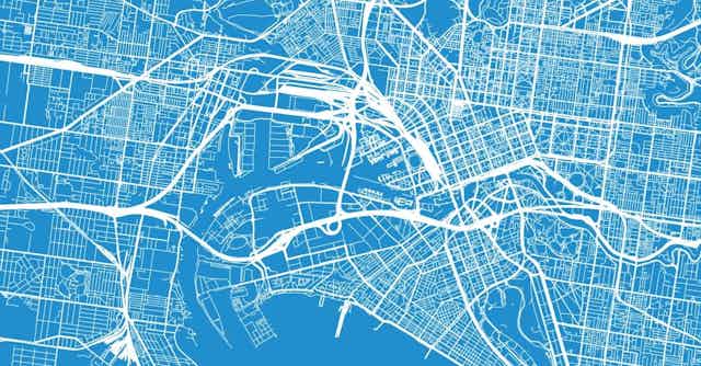 Bluprint map of Melbourne