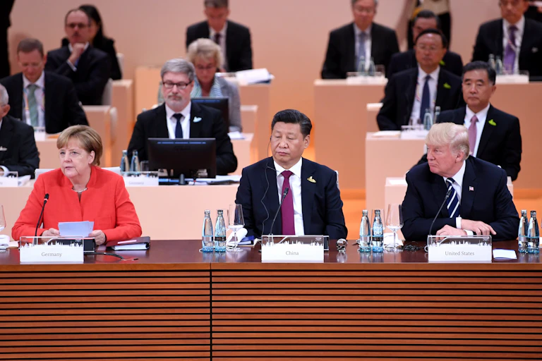 Angela Merkel, Xi Jinping and Donald Trump