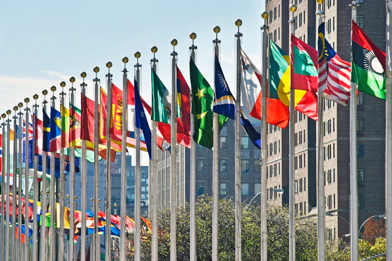 flags on poles