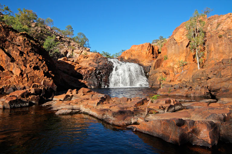 A small waterfall by a freshwater pool in Kakadu