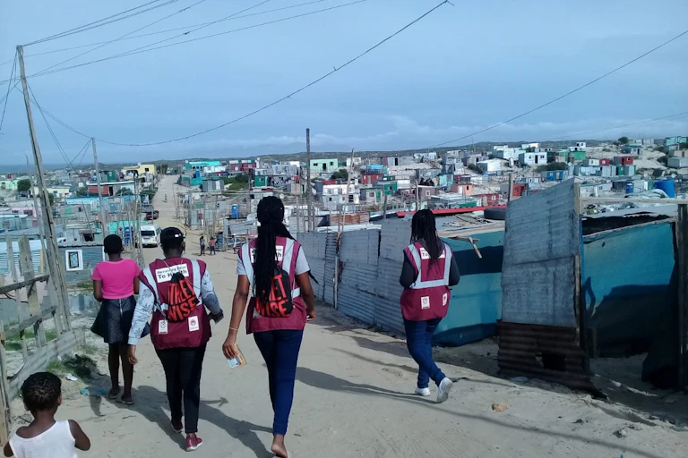 Volunteers walking the streets