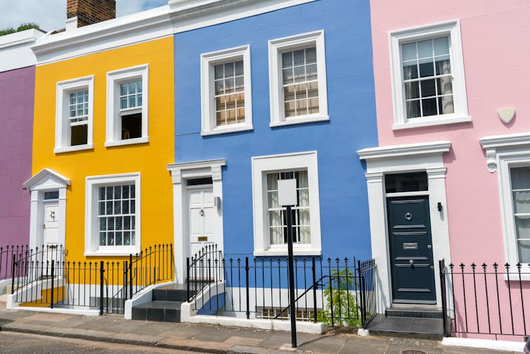 Colourful houses in London.