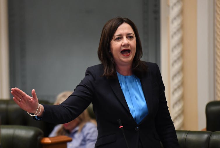 Queensland Premier Annastacia Palaszczuk in parliament.