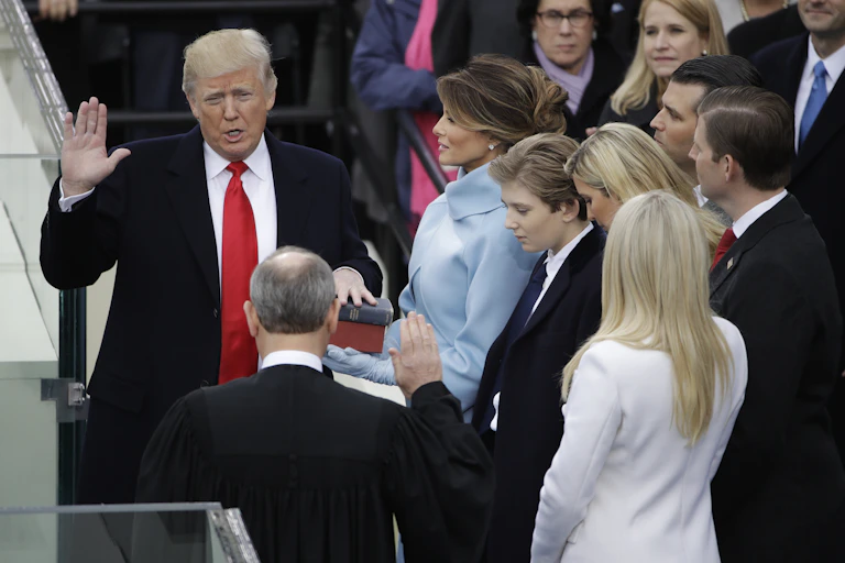 Donald Trump is sworn in as president of the United States