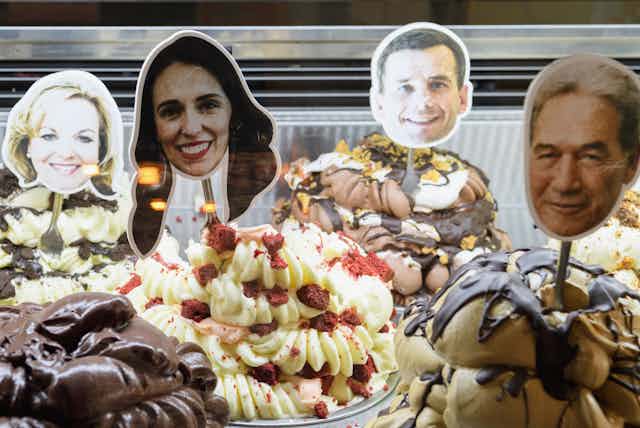 ice cream with pictures of politicians on sticks