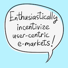 Speech bubble saying: