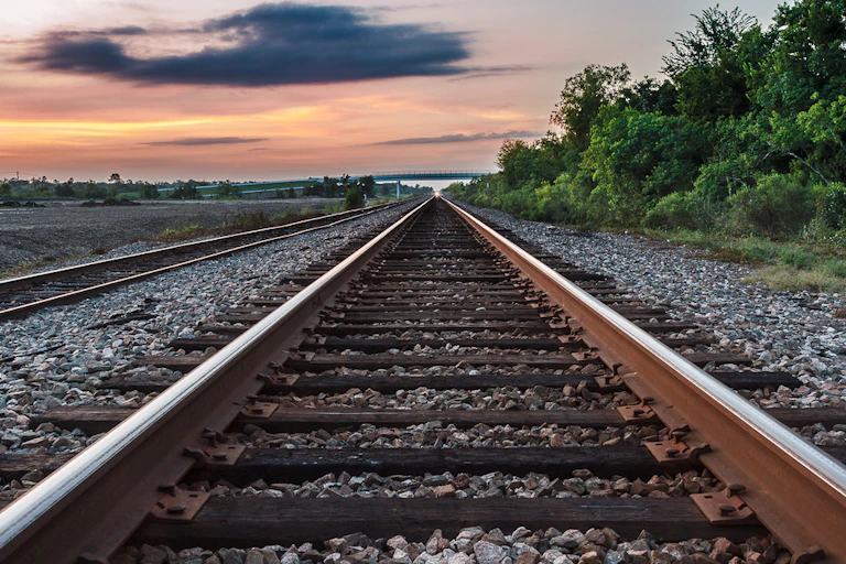 Railway tracks stretching into the distance