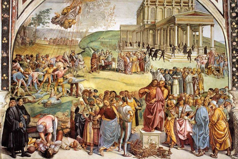 Biblical painting of end of days