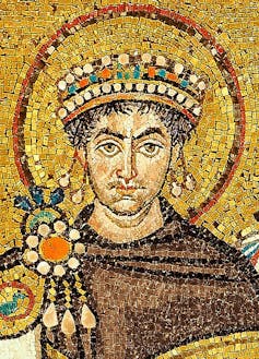 Mosaic of ancient ruler Justinian