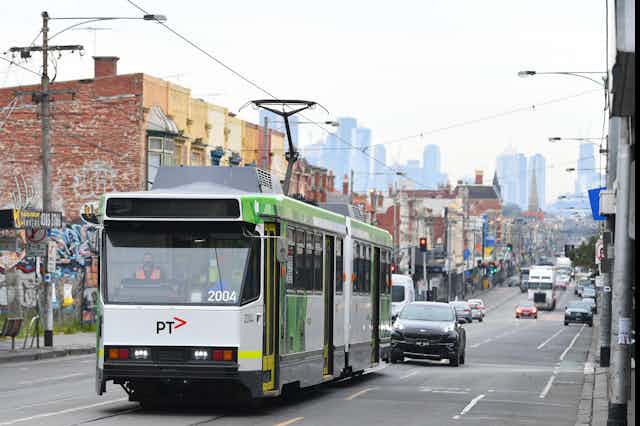 Tram on a Melbourne street