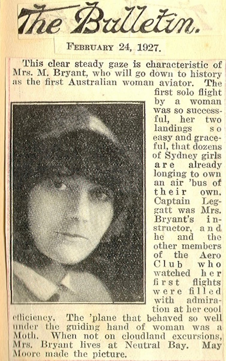 A clipping from a story in _The Bulletin_ about Millicent Bryant.