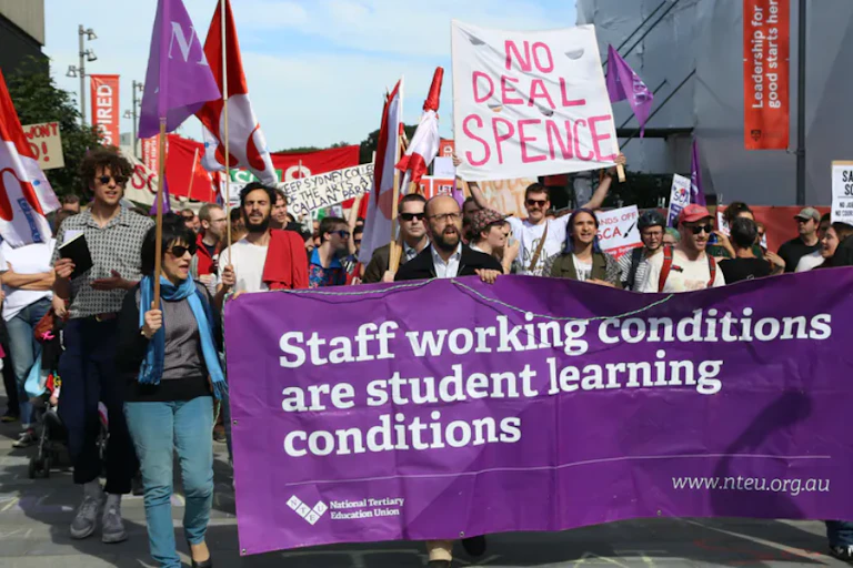 University staff protest against working conditions