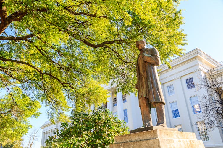 Statue of James Marion Sims in front of the Alabama State Capitol.