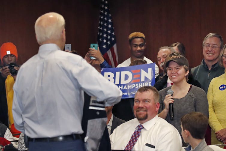 Joe Biden at a New Hampshire campaign event