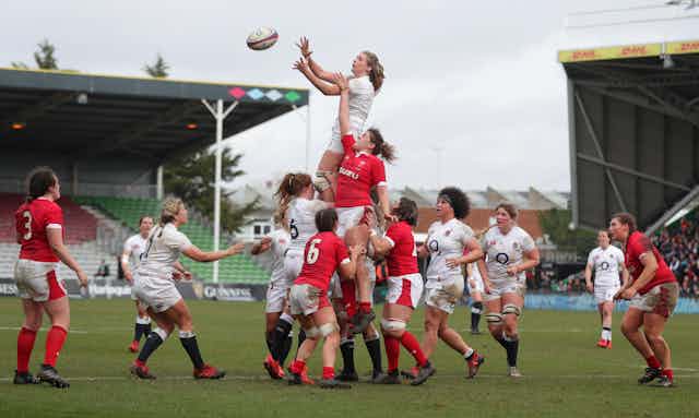 A women's rugby match