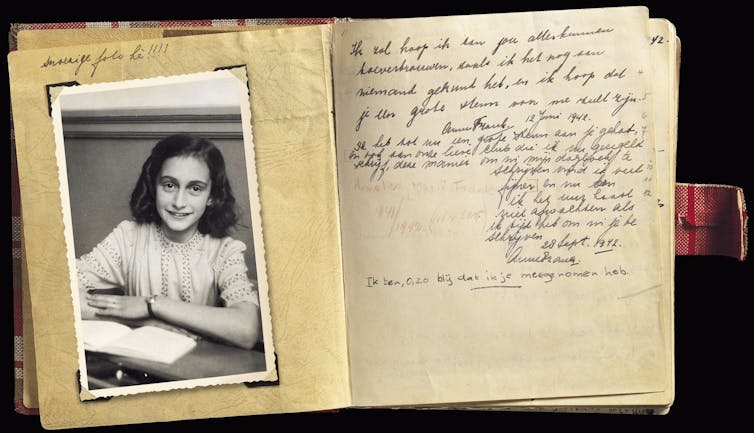Photograph of Anne Frank's diary