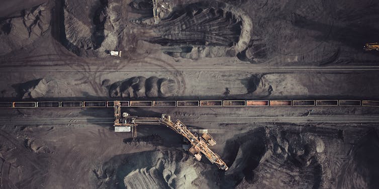 Aerial view of coal mine