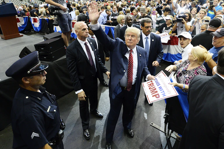 Donald Trump and supporters at a rally in Dallas, Taxas, October 2020